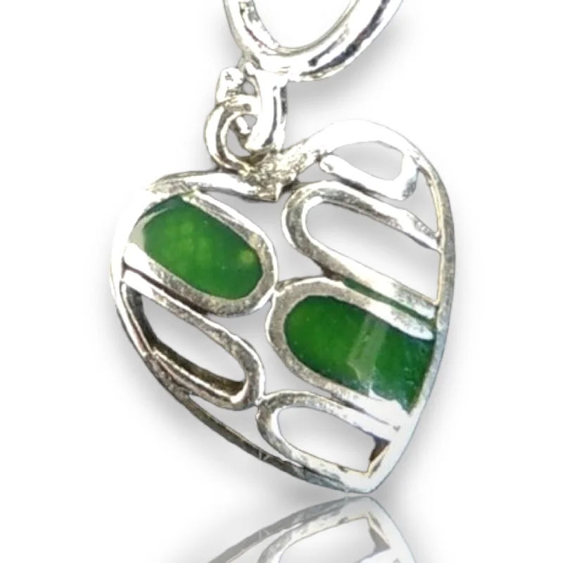 JC06  925 Sterling Silver Jade Charm