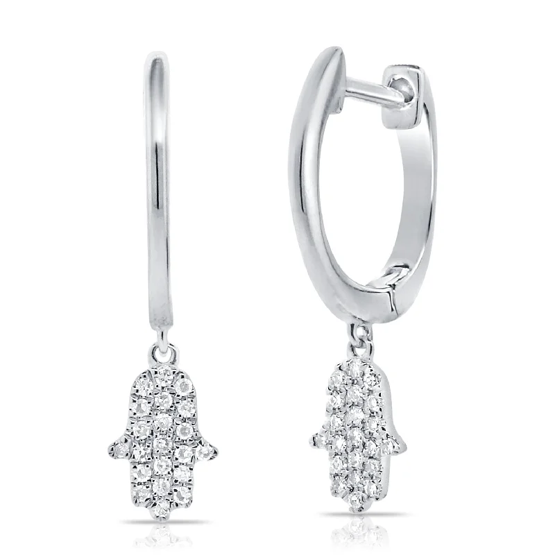 Joelle Diamond Hand Of G-d Dangle Earring 14K Gold 1/6ct TDW