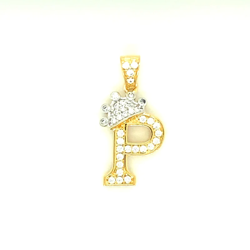 Letter P Pendant 14K Yellow Gold