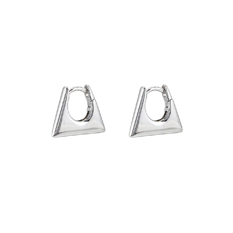 Sterling Silver Bag Huggie Earrings