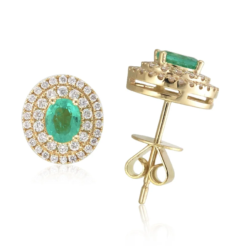 Joelle Emerald & Diamond 18K Gold Earrings