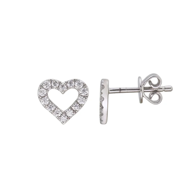 Joelle Diamond Open Heart Stud Earrings 14K Gold 1/5 cttw TDW Earring's