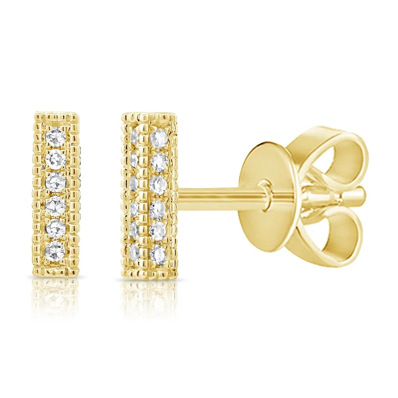 Joelle Diamond Bar Stud Earring 14K Yellow Gold Earrings