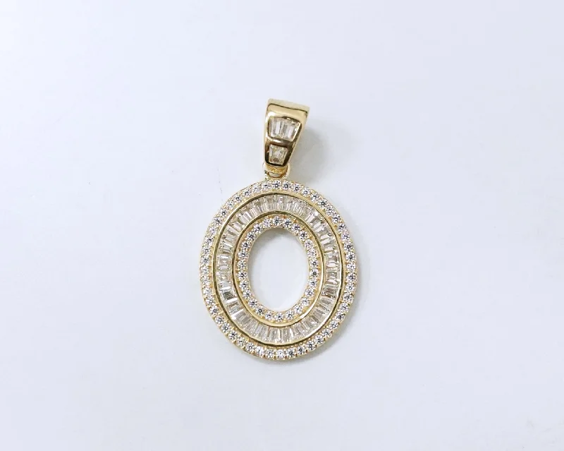 Letter O CZ 14K Yellow gold