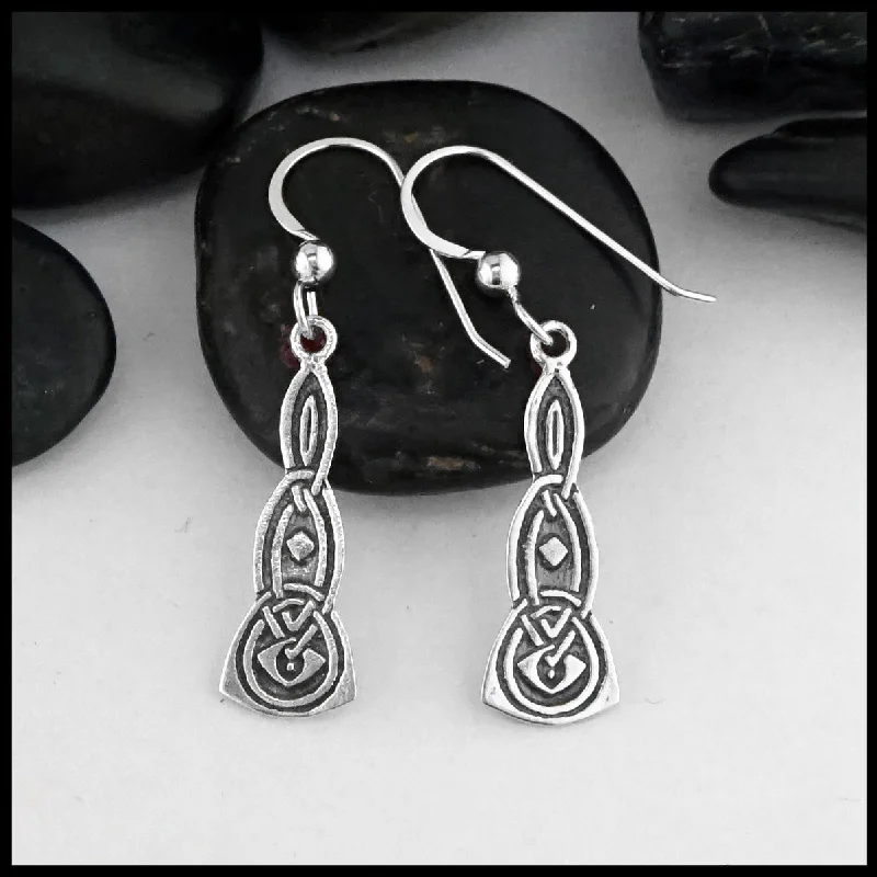 Small Elongated Celtic Earrings