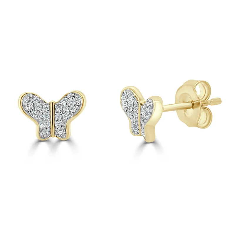 Joelle Diamond Butterfly Stud Earring 1/10 Cttw. 14K Gold Earring's