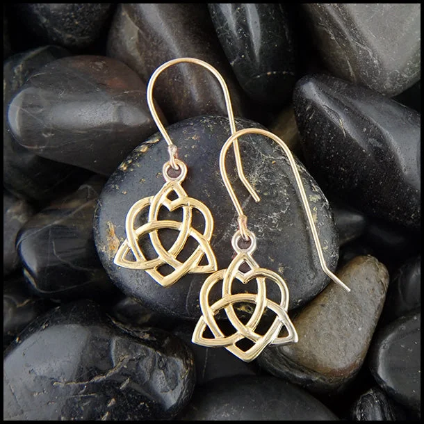 Trinity Knot Heart Drop Earrings