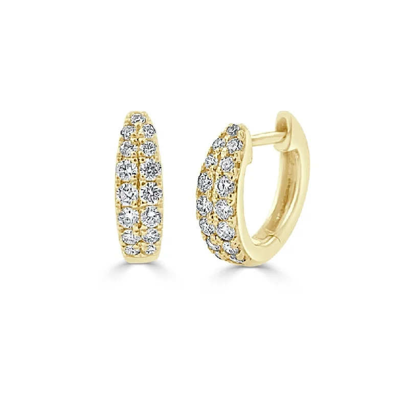 Joelle Diamond Double Row Huggie Earring 14K Yellow Gold 3/8 ct