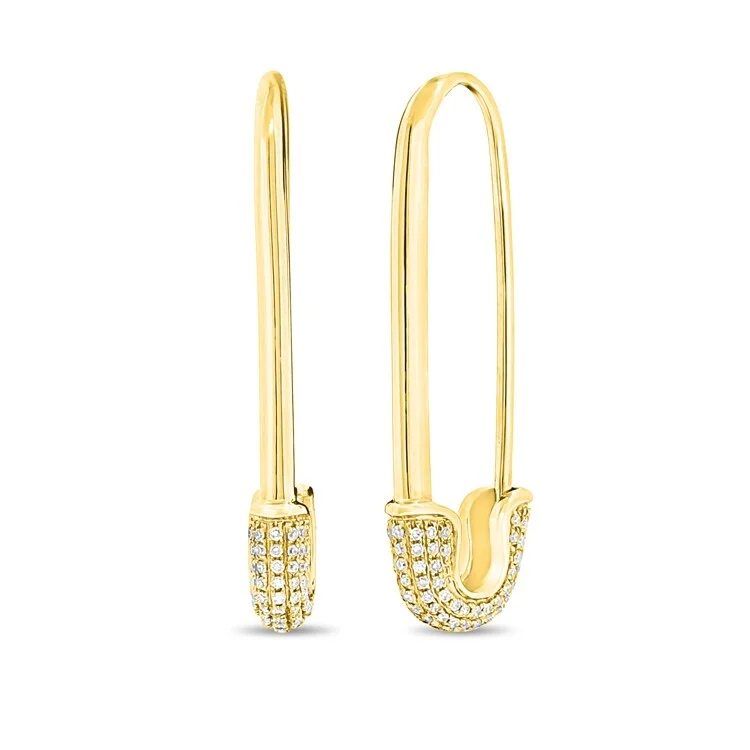 Joelle Diamond Safety Pin Earrings 3/5 ct. 14K Gold