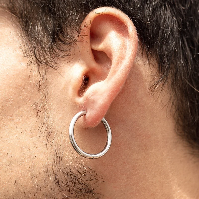 Large Silver Hoop Earrings (25MM)