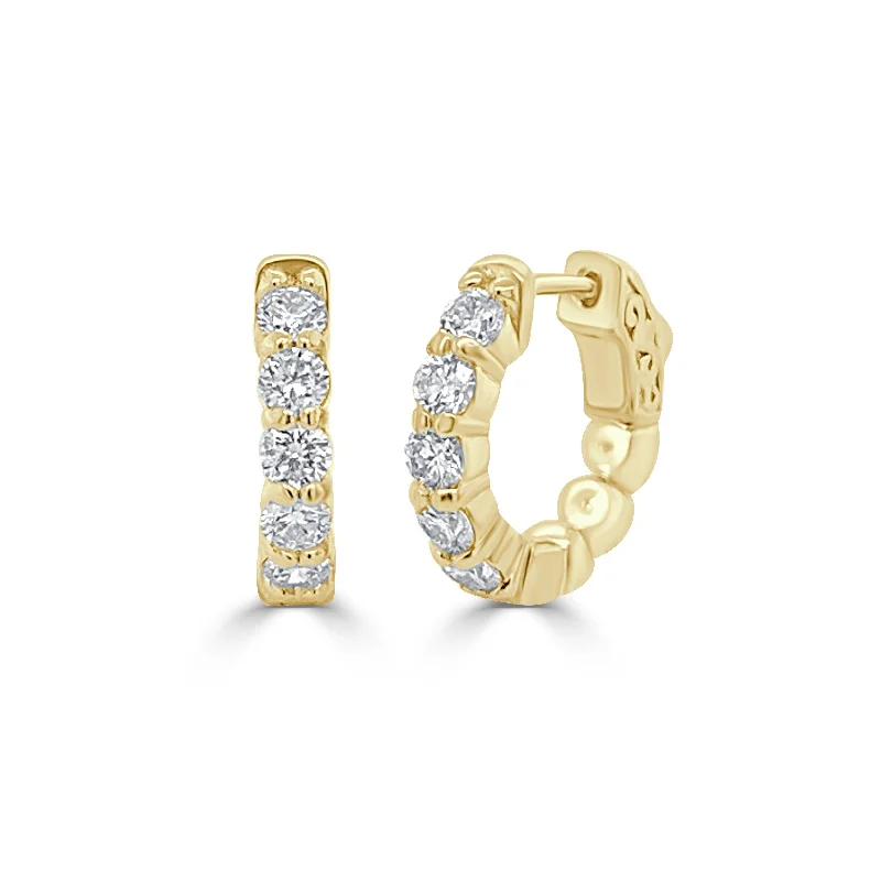 Joelle Diamond Hoop Earring 14K YG 5/8" 1 CTTW