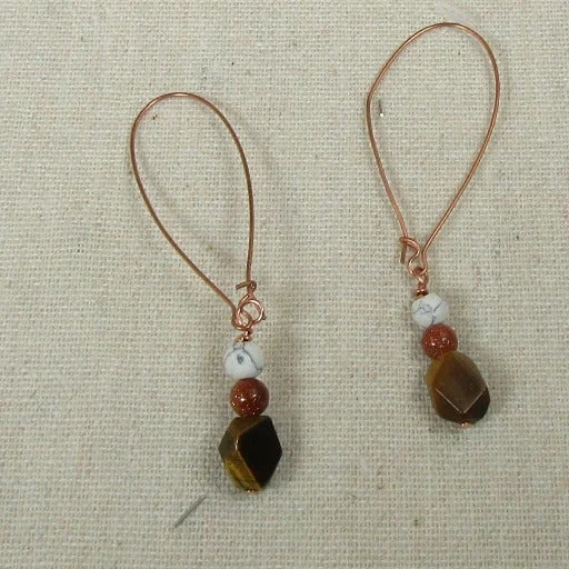 Gemstone Copper Earring