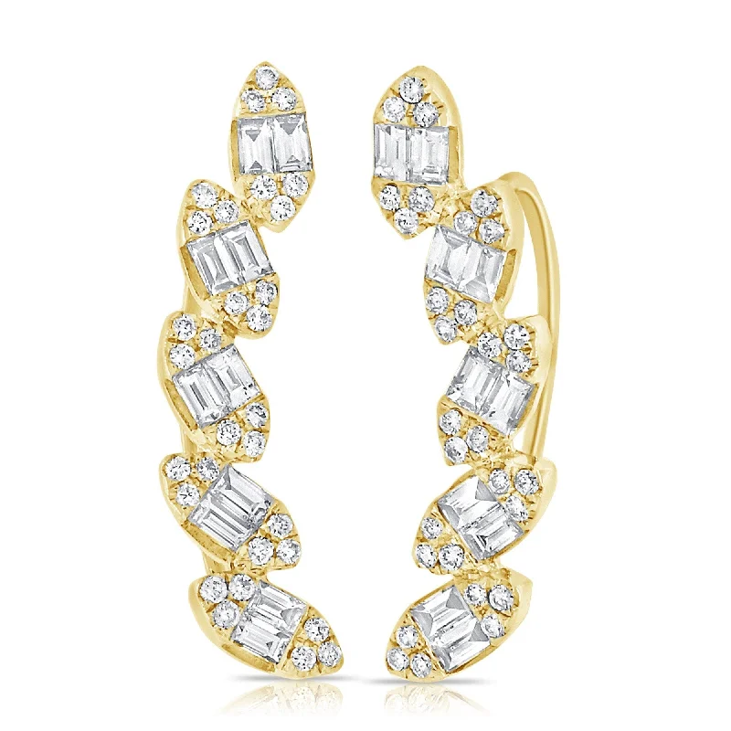 Joelle Diamond Baguette Ear Climber Earrings 1 ct. t.w. 14K Yellow Gold