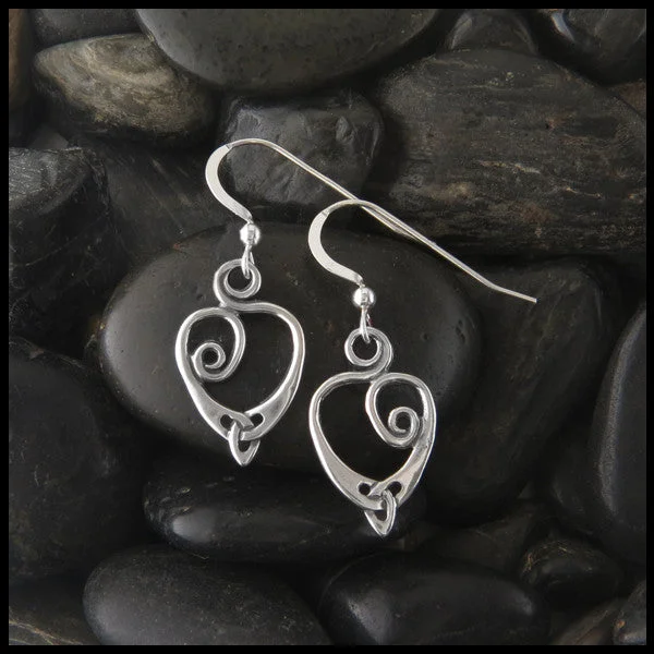 Anna's Heart Earrings in Silver