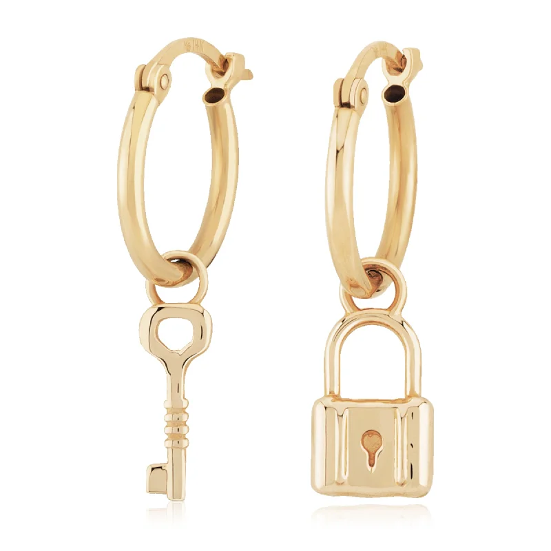 Lock & Key Petite Hoop Earrings