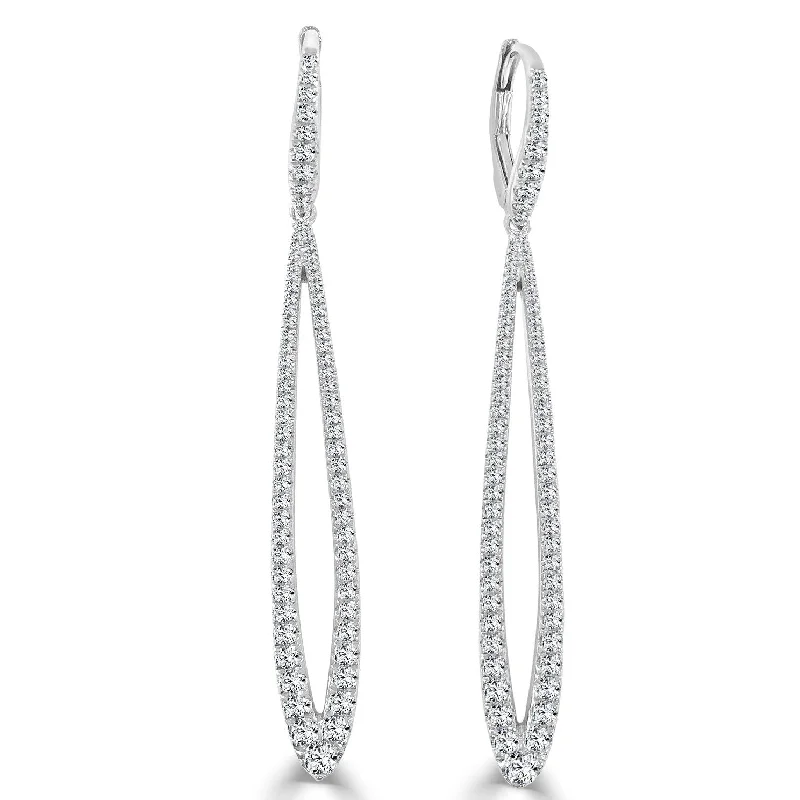 Joelle Diamond Earrings 14K White Gold 1.39ct