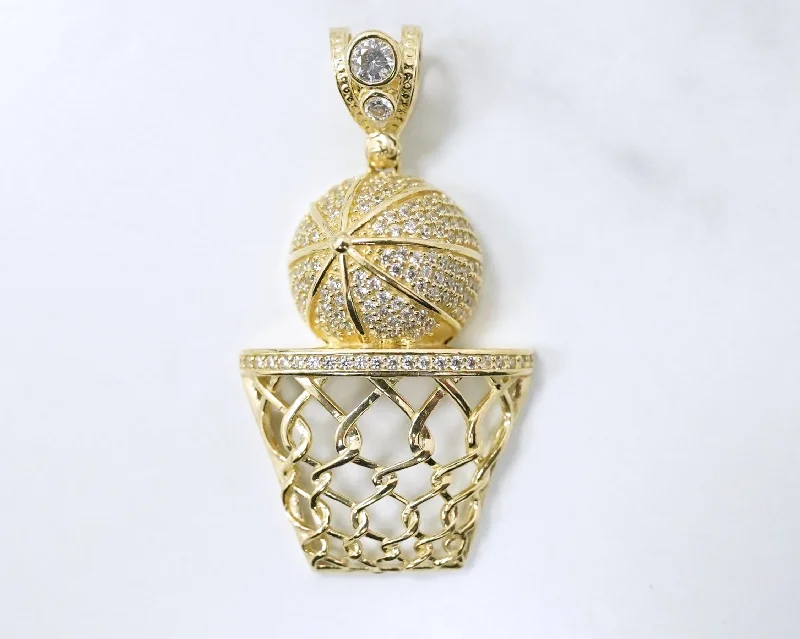 BasketBall Hoop 14K Yellow Gold