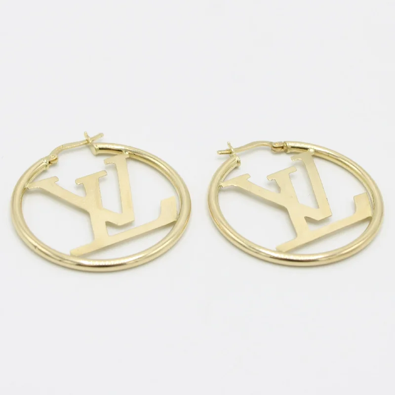 14K Fancy Hoops Yellow Gold