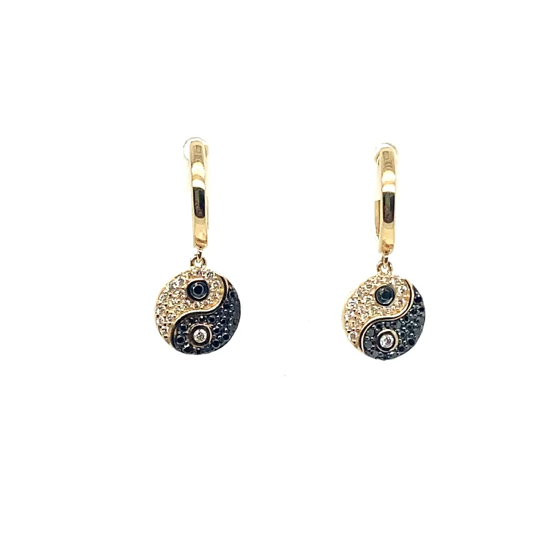 Yin Yang Dangle Huggies