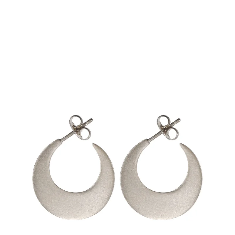 Sterling Silver Big Moon Hoop Earrings