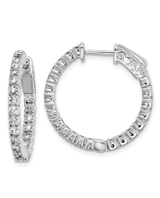 Sterling Silver 2mm CZ Hoop Earrings