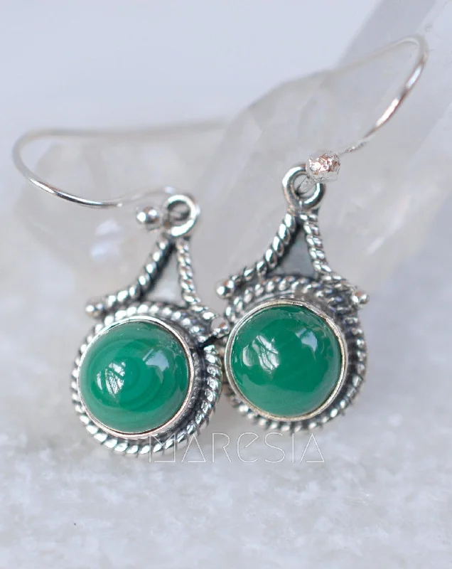 Malachite Earrings~ Sterling Silver 925 ~ ME010