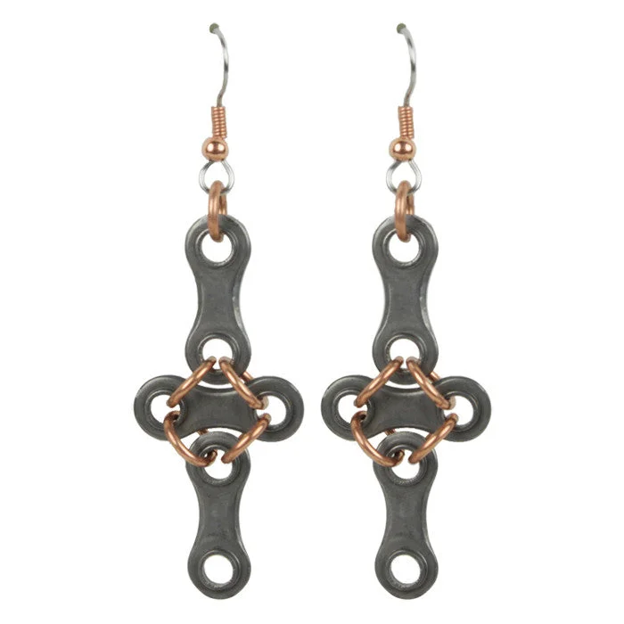 Chain Link Cross Earrings