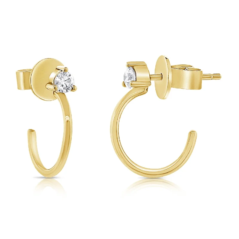 Joelle Diamond Stud Hoops Earrings 14K Gold