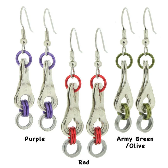 Colored Links & Roller Earrings - Wholesale