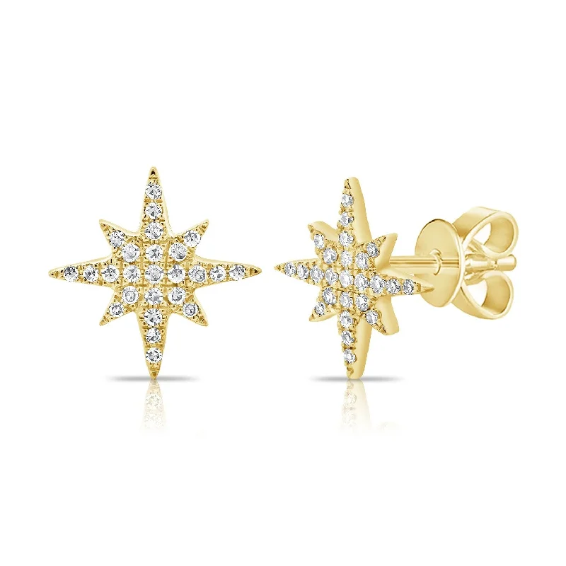 Joelle Diamond Pave Starburst Stud Earrings 1/10 ct. t.w. 14K Gold