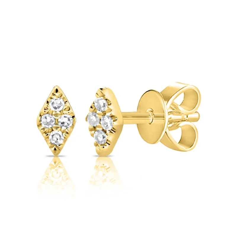 Joelle Tiny Diamond Pave Studs Earrings 14K Gold