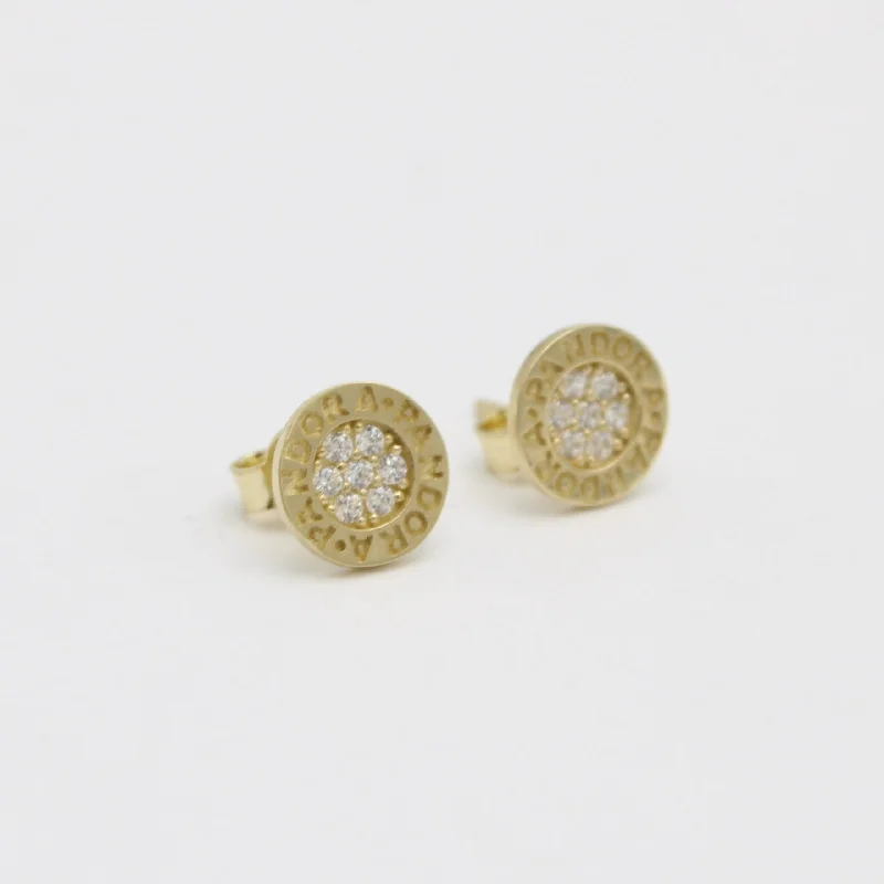 14K Earring Cz Stones Yellow Gold