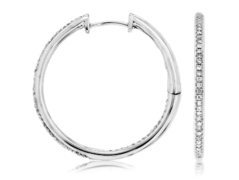 25mm Diamond In & Out Hoop Earrings