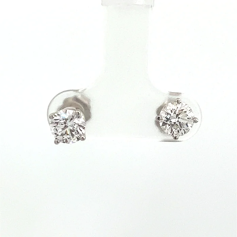 Modern 14kt White Gold 1.41cttw Round Brilliant Cut Diamond Studs