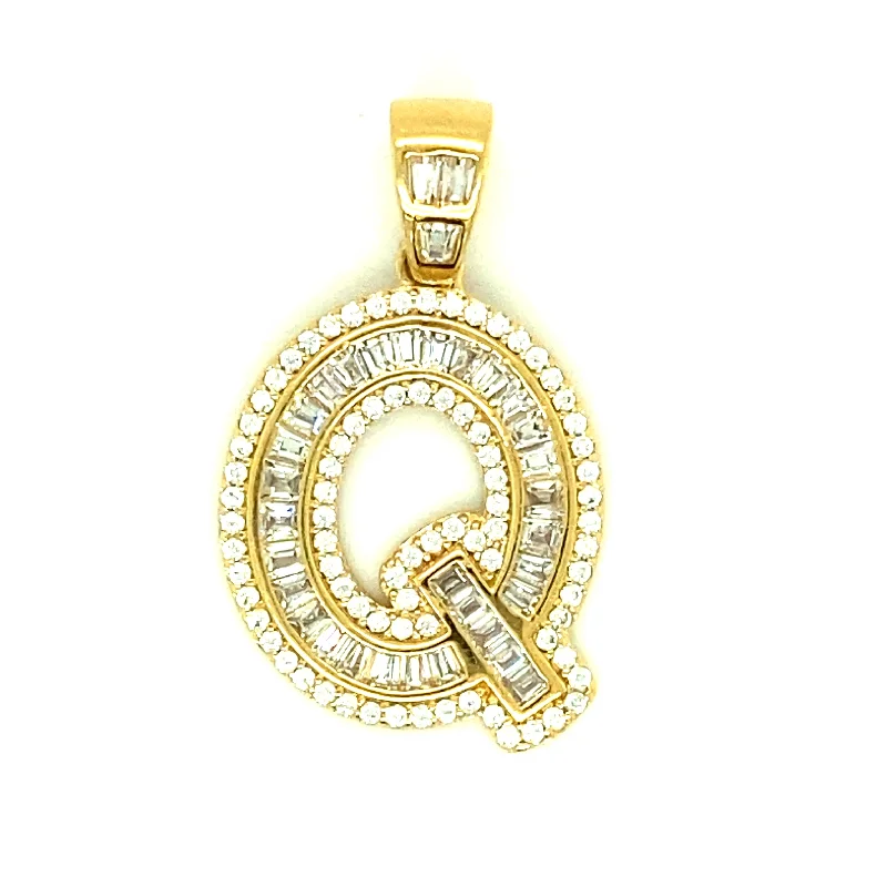 Letter Q 14K Yellow Gold