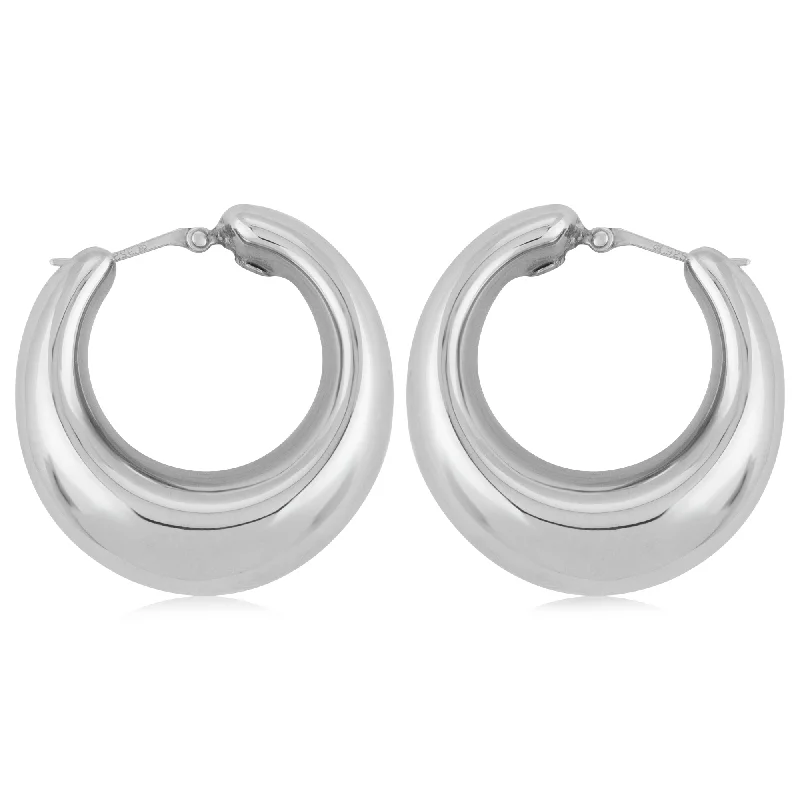 Tapered Puffy Hoop Earring