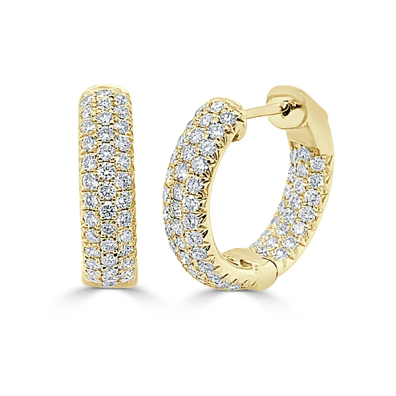 Joelle Diamond Pave Hoop Earrings 14K Gold 2.34 ct. TDW 0.75"