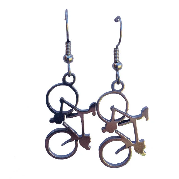 Stainless Steel Bicycle Earrings - Wholesale