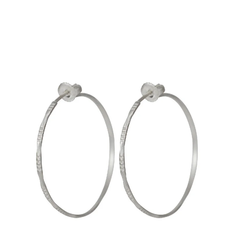 Sterling Silver Medium Moroccan Endless Hoop Earrings