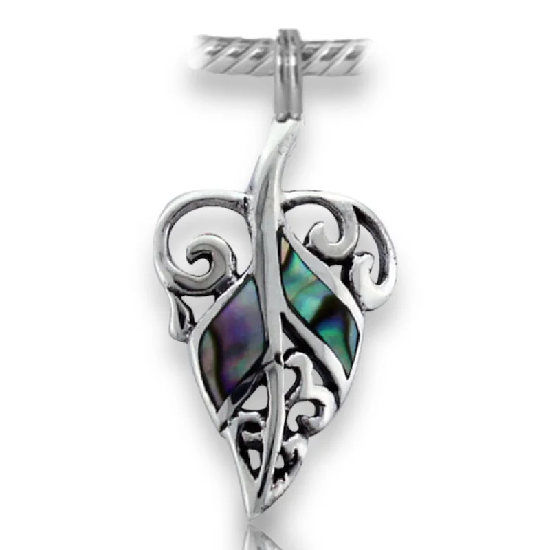 PC09 Sacred NZ 925 Sterling Silver Paua Fern Charm