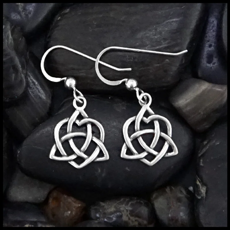 Trinity Knot Heart Drop Earrings