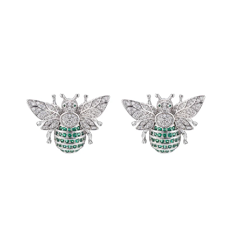 Emerald Bee Statement Earrings