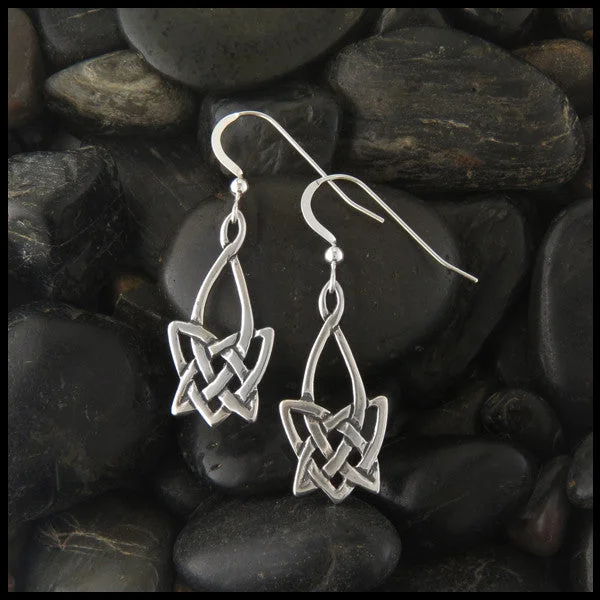 Open Celtic Knot Drop Earring in Silver