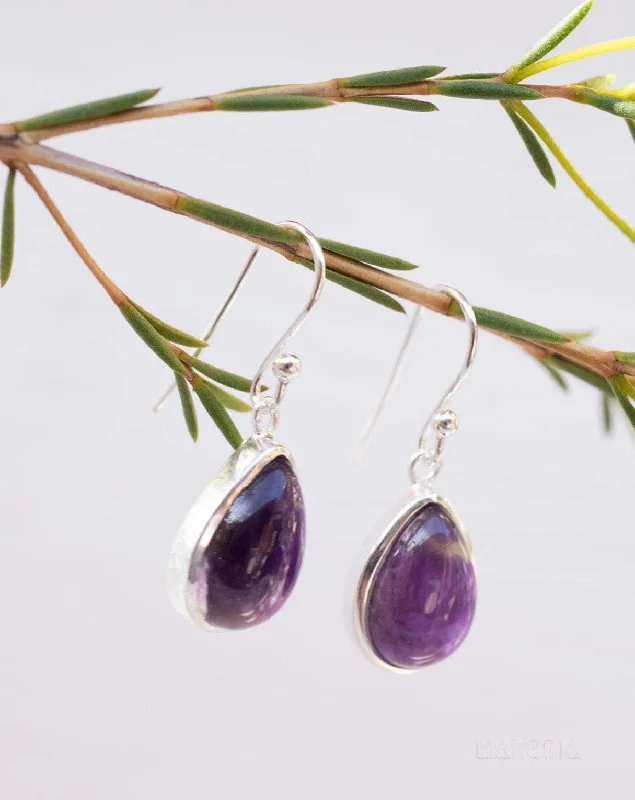 Amethyst Earrings ~ Sterling Silver 925 ~ ME139