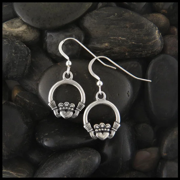 Claddagh Earrings in Sterling Silver