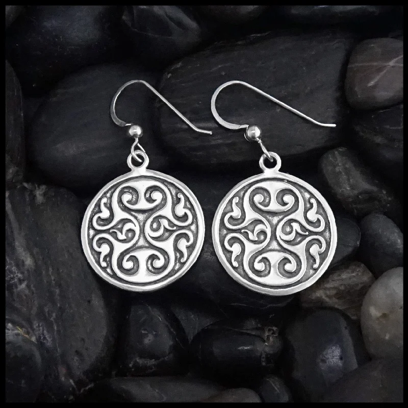 Celtic Spiral Heart Earrings