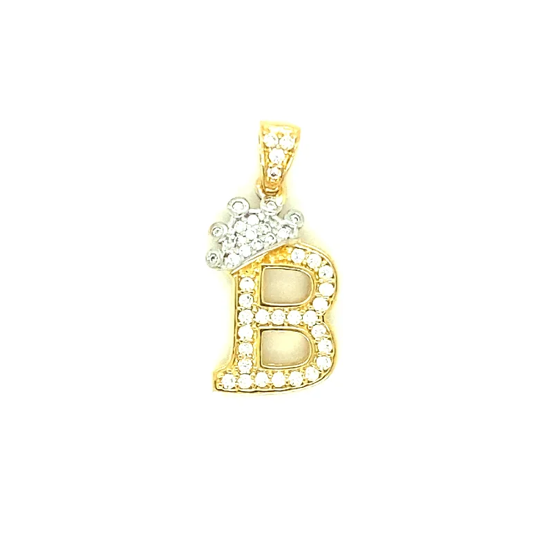 Letter B Pendant 14K Yellow Gold