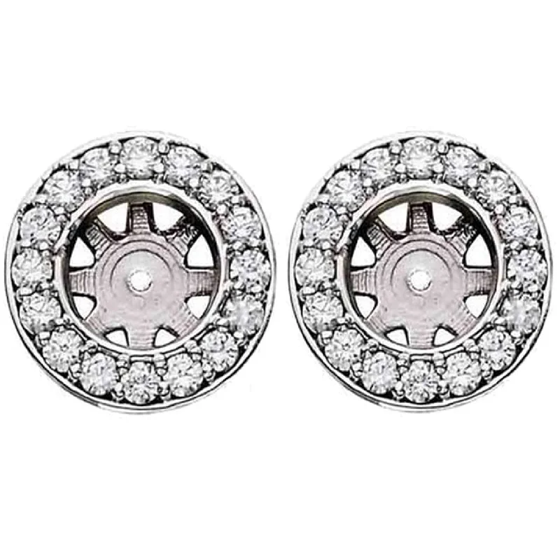 3/4ct Diamond Earring Studs Halo Jackets (5.5-6mm)