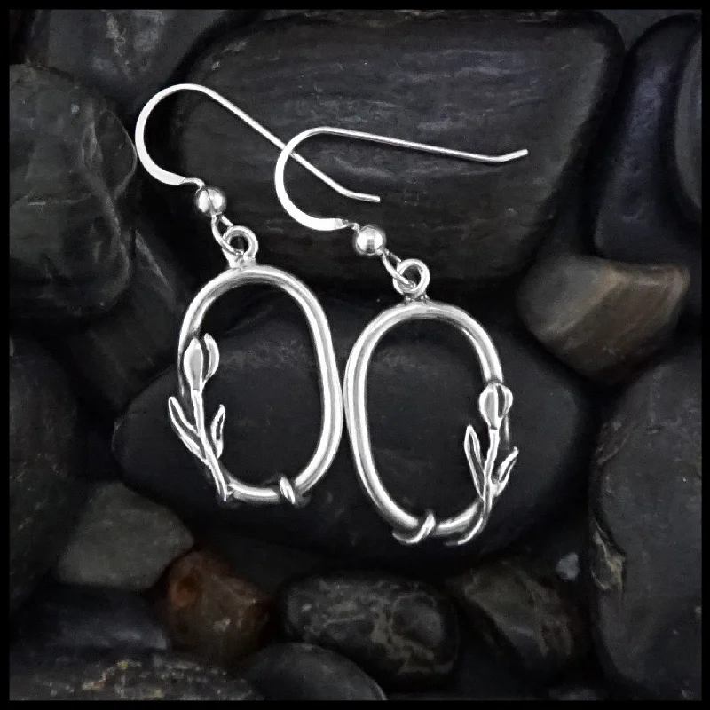 Sterling Silver Oval Tulip Earrings