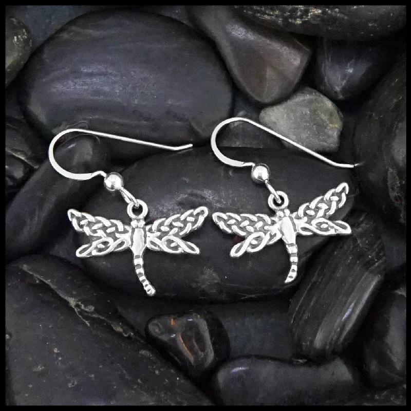 Dainty Dragonfly Drop Earrings